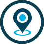 Location icon showing nationwide availability of container chassis equipment for pool of choice members